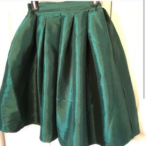Chicwish Green flare polyester skirt
